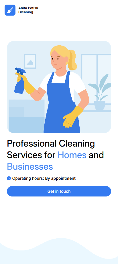 AnitaCleaning project mobile screenshot