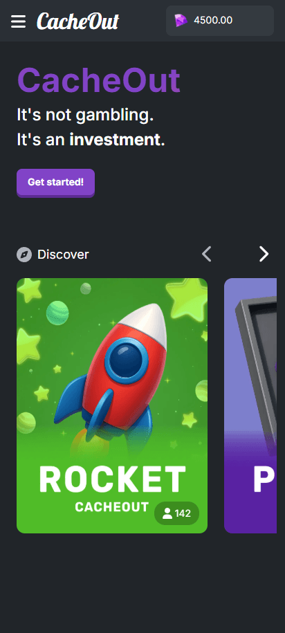 Cacheout project mobile screenshot